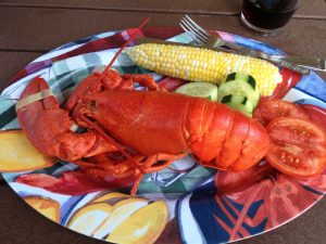 image of a lobster dinner from our road trip Main