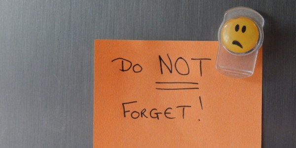 note saying do not forget