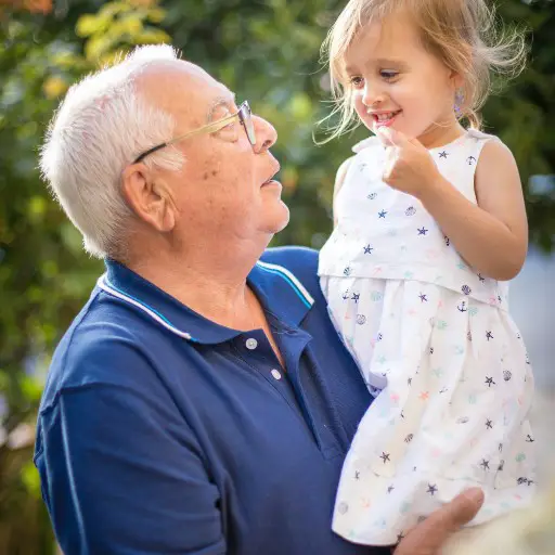 grandfather with grandchild
