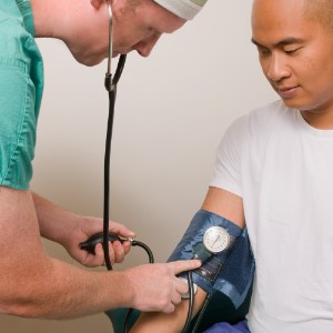 cruise ship doctors taking blood pressure